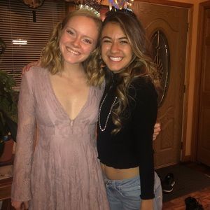 Light pink long sleeve lace Free People dress